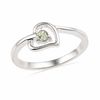 Thumbnail Image 0 of Peridot Heart Ring in Sterling Silver