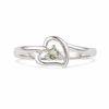 Thumbnail Image 1 of Peridot Heart Ring in Sterling Silver