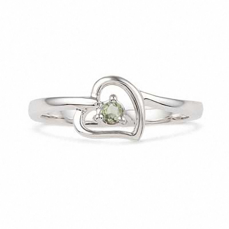 Peridot Heart Ring in Sterling Silver