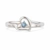 Thumbnail Image 2 of Aquamarine Heart Ring in Sterling Silver