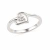 Thumbnail Image 1 of Lab-Created White Sapphire Heart Ring in Sterling Silver