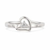 Thumbnail Image 2 of Lab-Created White Sapphire Heart Ring in Sterling Silver