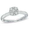 Thumbnail Image 1 of 0.37 CT. T.W. Princess-Cut and Round Diamond Cushion Composite Ring in 14K White Gold