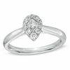 Thumbnail Image 1 of 0.37 CT. T.W. Princess-Cut and Round Diamond Pear-Shaped Composite Ring in 14K White Gold