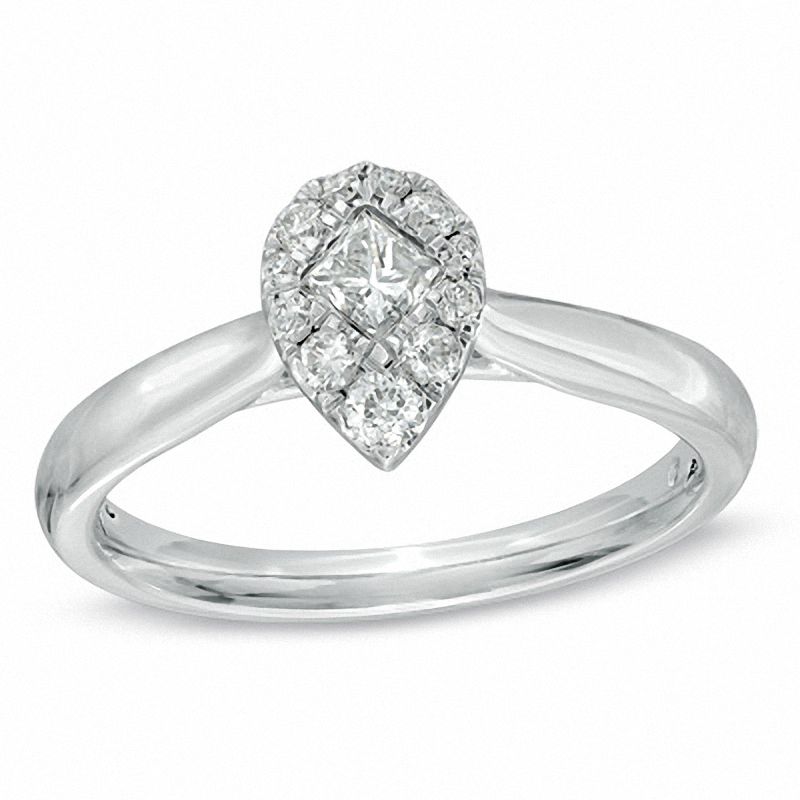 White gold pear shaped diamond ring never say die like a nightmare