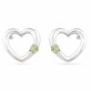 Thumbnail Image 0 of Peridot Heart Earrings in Sterling Silver