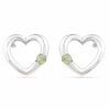 Thumbnail Image 1 of Peridot Heart Earrings in Sterling Silver