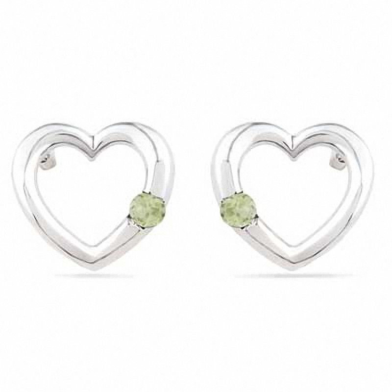 Peridot Heart Earrings in Sterling Silver|Peoples Jewellers