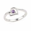 Thumbnail Image 1 of Amethyst Heart Ring in Sterling Silver