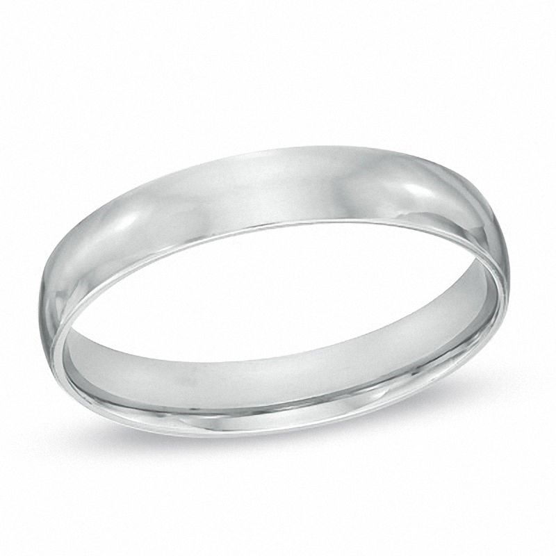 Peoples Men's 4.0mm Polished Comfort Fit Wedding Band in Sterling