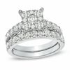 Thumbnail Image 1 of 1.95 CT. T.W. Diamond Square Cluster Bridal Set in 14K White Gold
