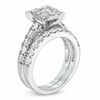 Thumbnail Image 1 of 1.95 CT. T.W. Diamond Square Cluster Bridal Set in 14K White Gold