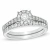Thumbnail Image 1 of 1.95 CT. T.W. Diamond Cluster Bridal Set in 14K White Gold