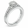 Thumbnail Image 2 of 1.95 CT. T.W. Diamond Cluster Bridal Set in 14K White Gold