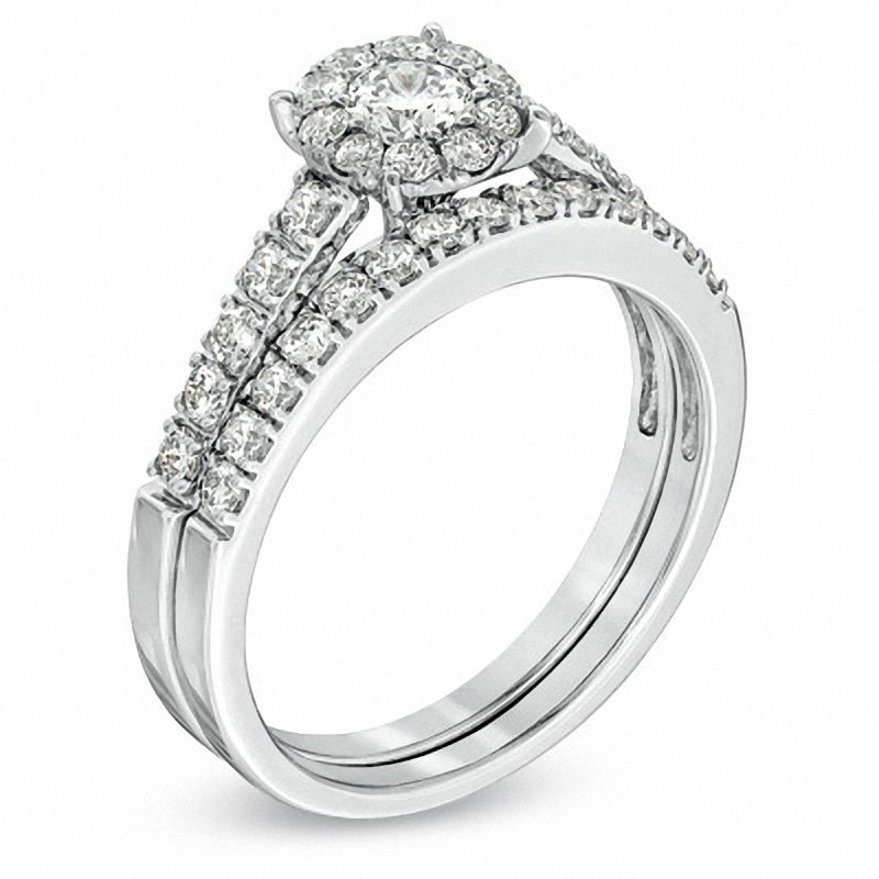 Main Image 2 of 1.95 CT. T.W. Diamond Cluster Bridal Set in 14K White Gold