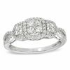 Thumbnail Image 1 of 0.45 CT. T.W. Quad Diamond Past Present Future Three Stone Engagement Ring in 10K White Gold