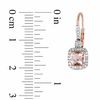 Thumbnail Image 2 of 5.0mm Cushion-Cut Morganite and 0.19 CT. T.W. Diamond Earrings in 10K Rose Gold