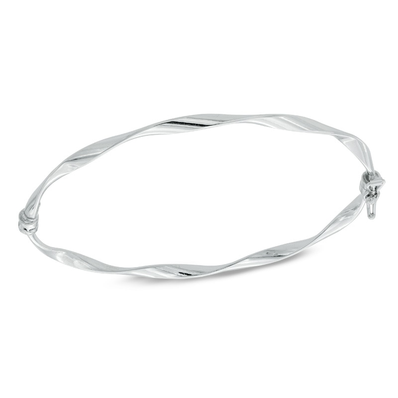 Main Image 1 of Twisted Bangle in 10K White Gold