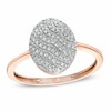 Thumbnail Image 0 of 0.15 CT. T.W. Diamond Oval Striped Ring in 10K Rose Gold