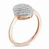 Thumbnail Image 1 of 0.15 CT. T.W. Diamond Oval Striped Ring in 10K Rose Gold