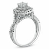 Thumbnail Image 1 of 1.25 CT. T.W. Certified Radiant-Cut Diamond Double Frame Engagement Ring in 14K White Gold (I/I1)