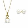 Thumbnail Image 1 of Child's 3.0mm Freshwater Cultured Pearl Pendant and Earrings Set in 14K Gold-15"