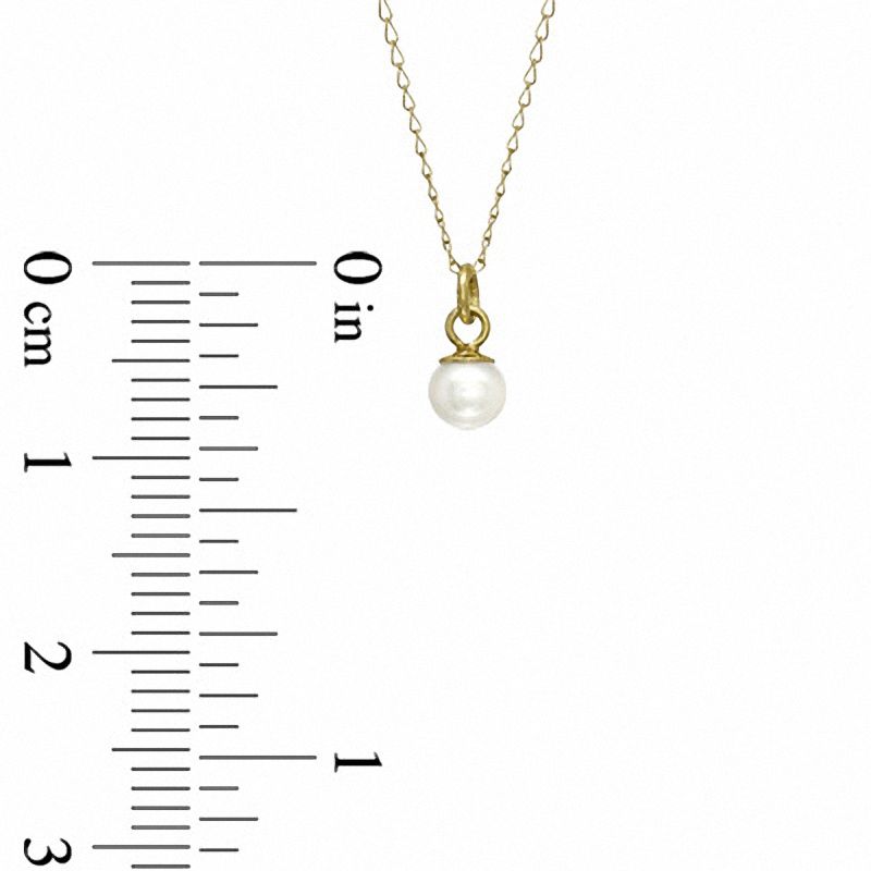 Main Image 3 of Child's 3.0mm Freshwater Cultured Pearl Pendant and Earrings Set in 14K Gold-15"