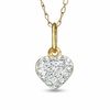 Child's Crystal Heart Pendant in 14K Gold - 13"