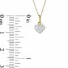 Child's Crystal Heart Pendant in 14K Gold - 13"
