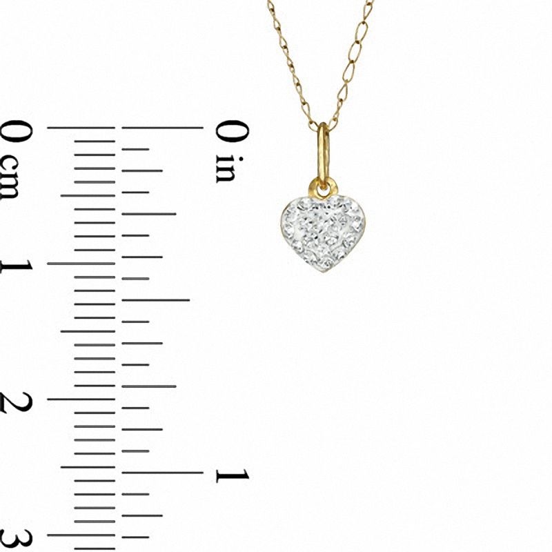 Child's Crystal Heart Pendant in 14K Gold - 13"