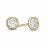 Child's 4.0mm Cubic Zirconia Bezel-Set Stud Earrings in 14K Gold