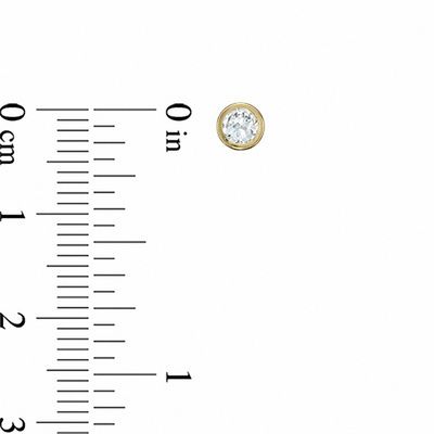 Child's 4.0mm Cubic Zirconia Bezel-Set Stud Earrings in 14K Gold