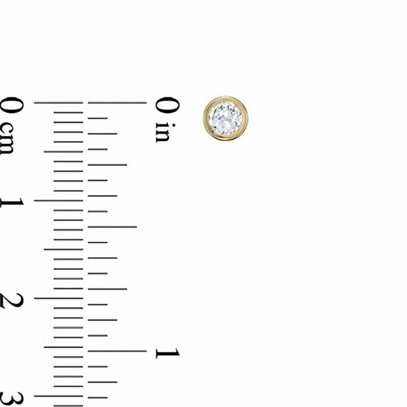 Main Image 2 of Child's 4.0mm Cubic Zirconia Bezel-Set Stud Earrings in 14K Gold