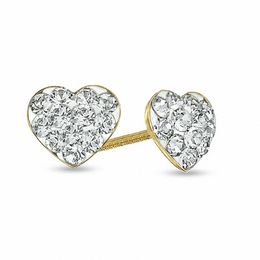 Childs Earrings Peoples Jewellers Child S Crystal Heart Earrings In 14k Gold