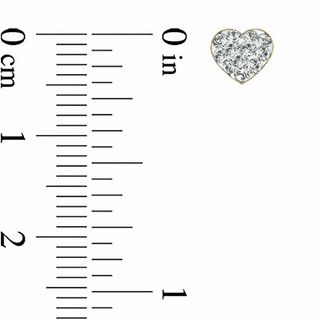 Child's Crystal Heart Earrings in 14K Gold