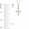 Child's Crystal Cross Pendant in 14K Gold - 13"
