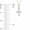 Thumbnail Image 2 of Child's Crystal Cross Pendant in 14K Gold - 13"