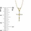 Child's Baguette Cubic Zirconia Cross Pendant in 14K Gold - 13"