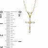 Thumbnail Image 1 of Child's Baguette Cubic Zirconia Cross Pendant in 14K Gold - 13"