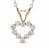 Thumbnail Image 1 of Child's Cubic Zirconia Heart Pendant in 14K Gold - 13"