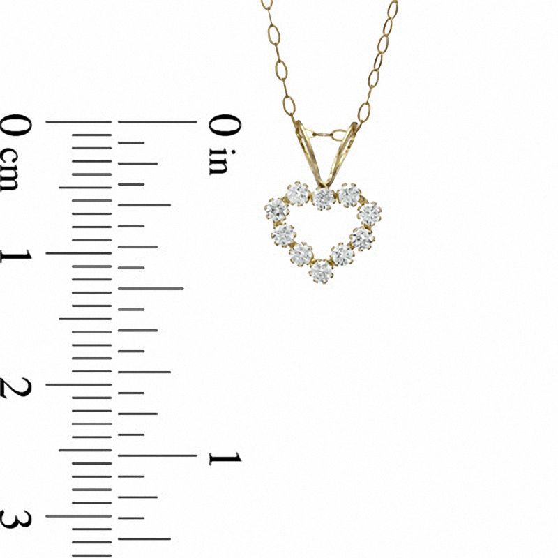 Child's Cubic Zirconia Heart Pendant in 14K Gold - 13"|Peoples Jewellers