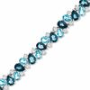 Thumbnail Image 1 of Blue and White Topaz Bracelet in Sterling Silver - 7.25"