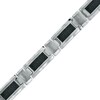 Men's Carbon Fibre Link Bracelet in Tungsten - 8.5"