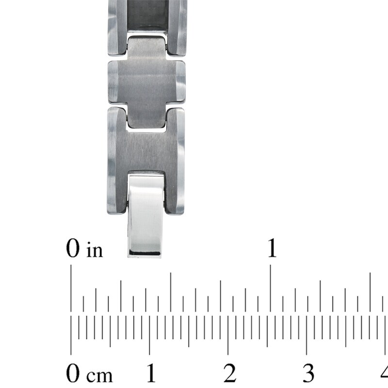 Main Image 2 of Carbon Fibre Link Bracelet in Tungsten - 8.5"