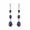 Thumbnail Image 0 of Pear-Shaped Blue Lab-Created Sapphire and Diamond Accent Drop Earrings in Sterling Silver