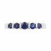 Lab-Created Blue Sapphire Five Stone Anniversary Band in 10K White Gold