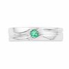 Thumbnail Image 1 of Men's Lab-Created Emerald Solitaire Ring in Sterling Silver