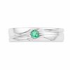 Thumbnail Image 2 of Men's Lab-Created Emerald Solitaire Ring in Sterling Silver
