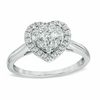 Thumbnail Image 0 of 0.50 CT. T.W. Diamond Cluster Heart Frame Engagement Ring in 14K White Gold