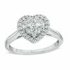 Thumbnail Image 1 of 0.50 CT. T.W. Diamond Cluster Heart Frame Engagement Ring in 14K White Gold
